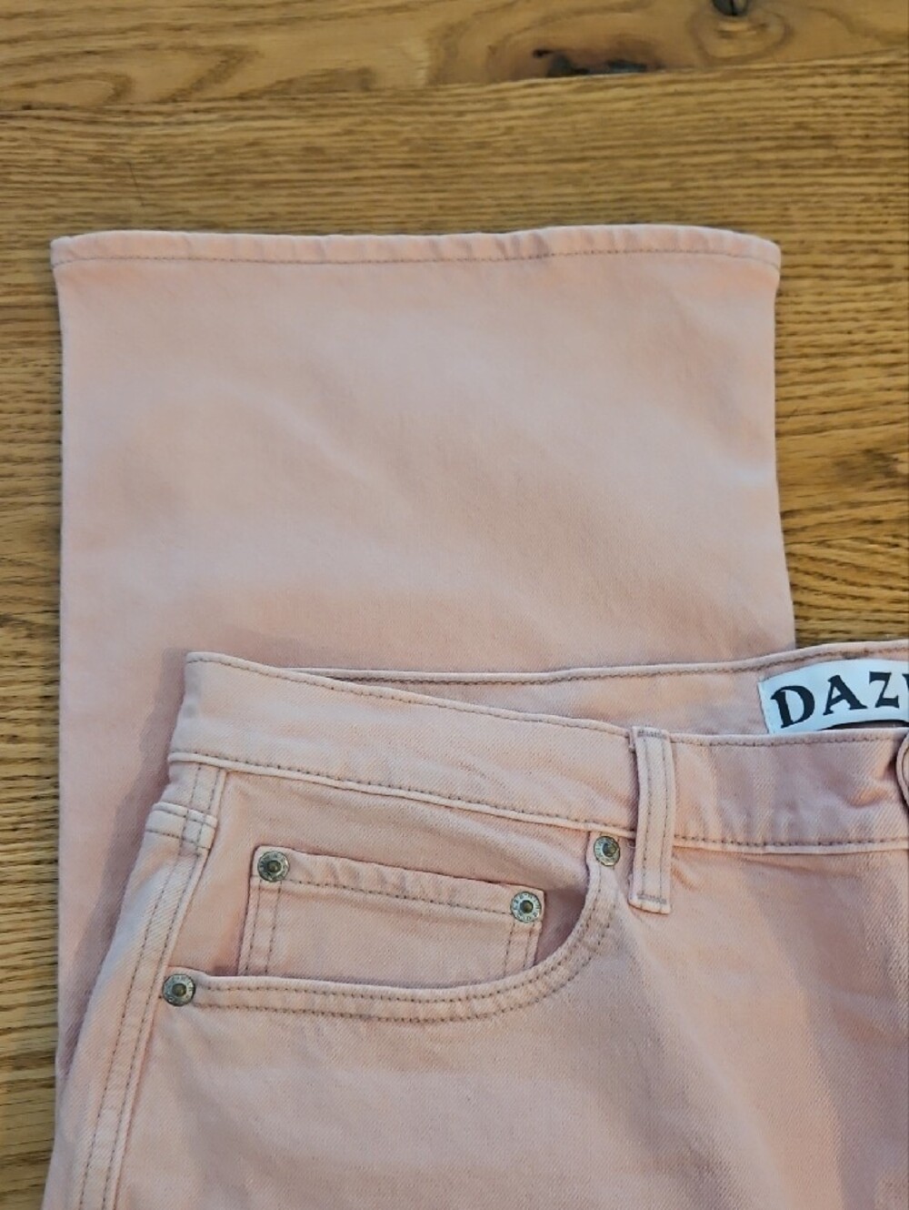 DAZE Denim High-Rise Ankle Flare Pastel Pink Jeans for Women 33 - Picture 2 of 11